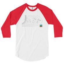 Load image into Gallery viewer, F.E.S. "Geometric System" 3/4 sleeve raglan shirt