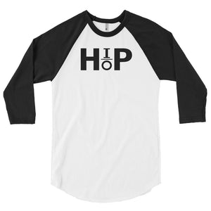 "HIP HOP" Subtraction; 3/4 sleeve raglan shirt